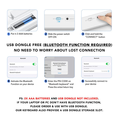 Japanese Ultra-Thin Lightweight Low-Noise Keyboard for Laptop, Computer & Surface