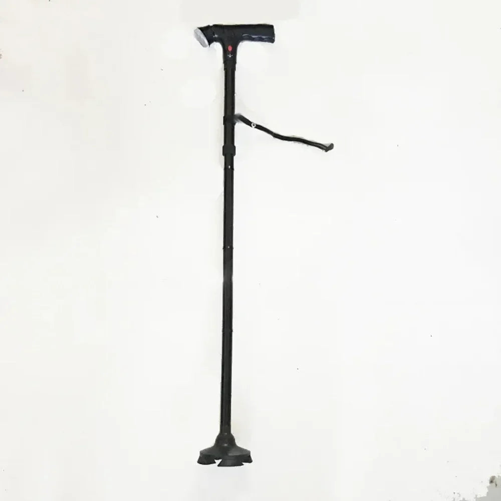 Collapsible Telescopic Cane with LED & Alarm — Folding Walking Stick for Elderly, Trusty Crutches for Seniors, Moms & Dads