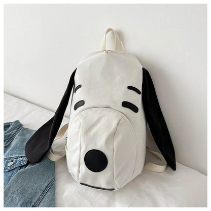 Cute Dog Canvas Backpack 2025 — Korean-Style Portable Student Travel Bookbag