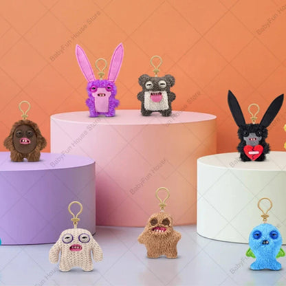 Original Fuggler Ugly Teeth Plush Keychain – Wide-Eyed Monster, Alien & Rabbit Peluche Pendant Toy