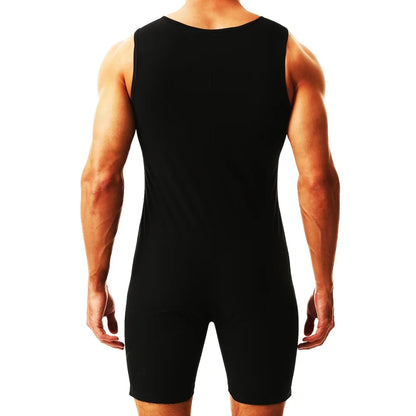 Men’s Sauna Sweat Bodysuit - Thermal Waist Trainer Body Shaper for Gym Fitness, Belly Control and Slimming Support