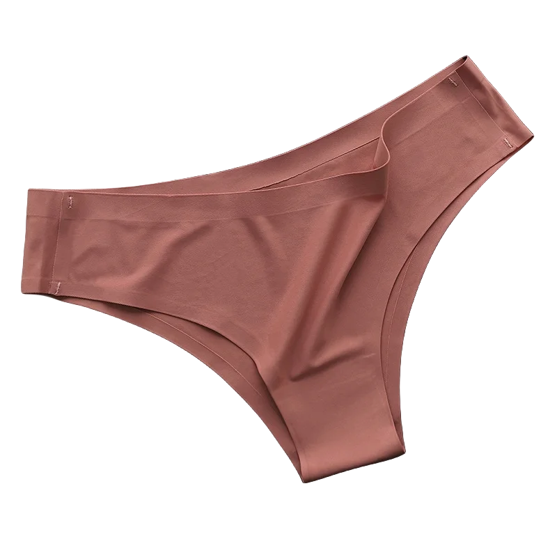 4PCS Seamless Ice Silk Panties Set for Women – Low Waist G-String, Soft Ultra-Thin Sexy Underwear Briefs