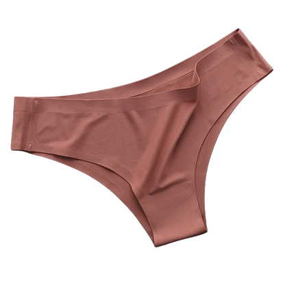 4PCS Seamless Ice Silk Panties Set for Women – Low Waist G-String, Soft Ultra-Thin Sexy Underwear Briefs