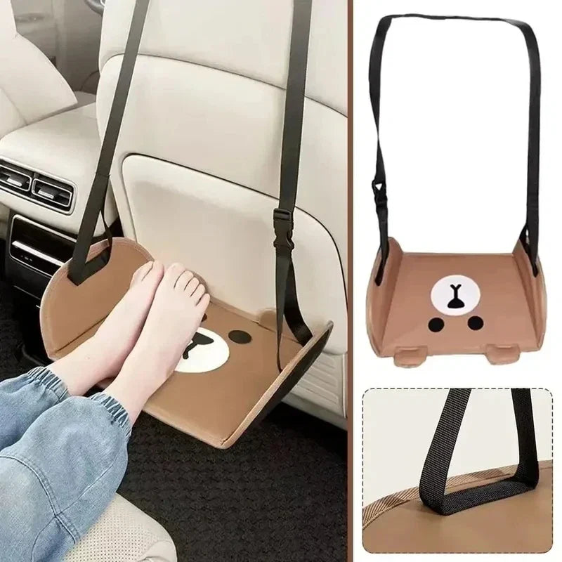 Portable Car Footrest Hammock - Adjustable Backseat Suspension Footrest for Travel, Office & Auto
