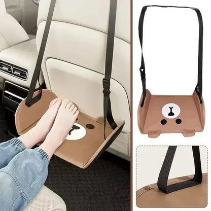 Portable Car Footrest Hammock - Adjustable Backseat Suspension Footrest for Travel, Office & Auto