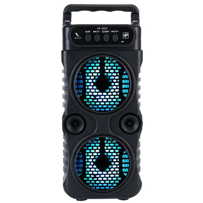 Portable Wireless Bluetooth Speaker – Dual 3" Stereo Subwoofer with Deep Bass, USB Powered for Parties, Dancing & Karaoke