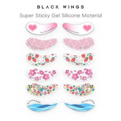 Blackwings Reusable Silicone Cooling Eye Patches – Gel Eye Mask for Dark Circles & Puffy Eyes (6 Pairs)