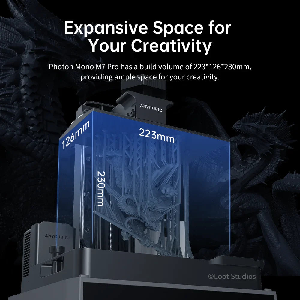 ANYCUBIC Photon Mono M7 Pro — 14K Mono MSLA 10.1" LCD Resin 3D Printer, 170mm/h, 223×126×230mm Printing Size