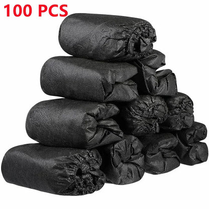 100 Count Disposable Boot & Shoe Covers - Non-Slip Foot Booties for Indoor/Outdoor Use, Home & Workplace Protection