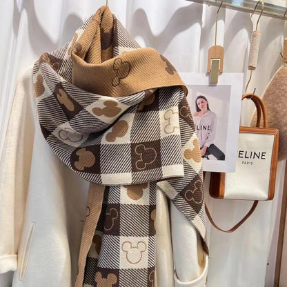 2025 Luxury Women’s Winter Cashmere Scarf — Warm Pashmina with Tassels, Printed Long Shawl, Thick Foulard Bufanda