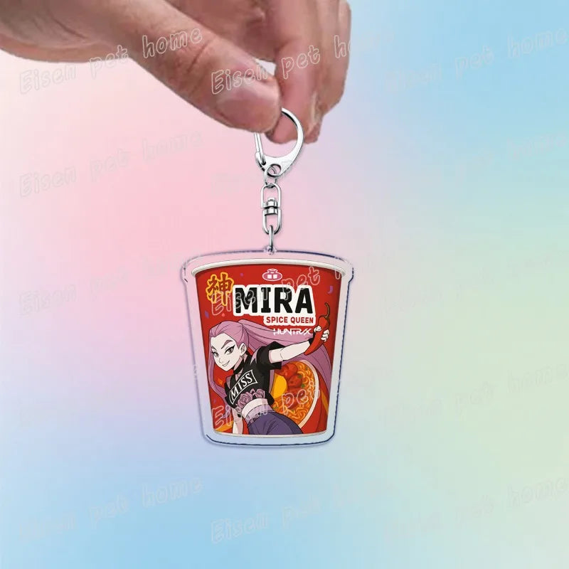 Kpop Demon Hunters Huntrix Saja Boys Keychain Bag Charm Rumi Zoey Jinu Ramen Keyring Fans Gift