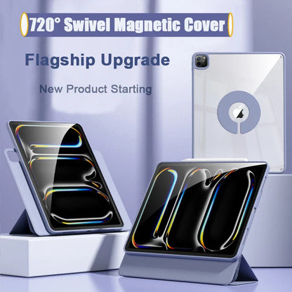 Magnetic 360° Detachable Back Cover Case for iPad Air 4/5 (10.9") & iPad Pro 11", 12.9" – Compatible with iPad A16 10th & 11th Gen
