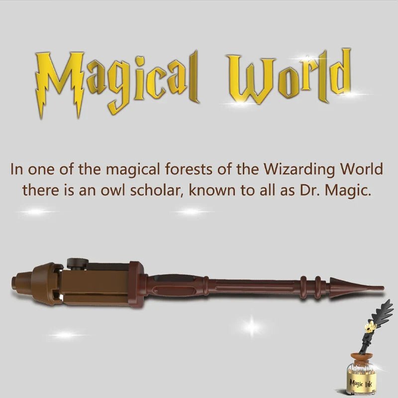 Magical World Owl Doctor Building Blocks — Magic Book & Light Animal Bird Model Toy for Boys, Kids’ Assembly & Christmas Gift