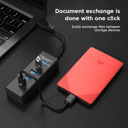 4-Port USB Hub Splitter 2.0/3.0 – High-Speed Multi USB Adapter Expander for Desktop & Laptop