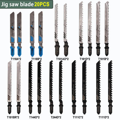 Jigsaw Blade Set T-Shank (10–100Pcs) – HCS/HSS Multi-Purpose Jig Saw Blades for Wood, Plastic & Metal Cutting Tool Accessories