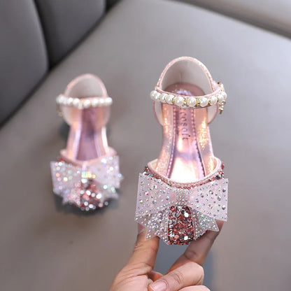 Summer Princess Girls Sandals - Sequin Rhinestone Bow Shoes for Baby Girls & Toddlers