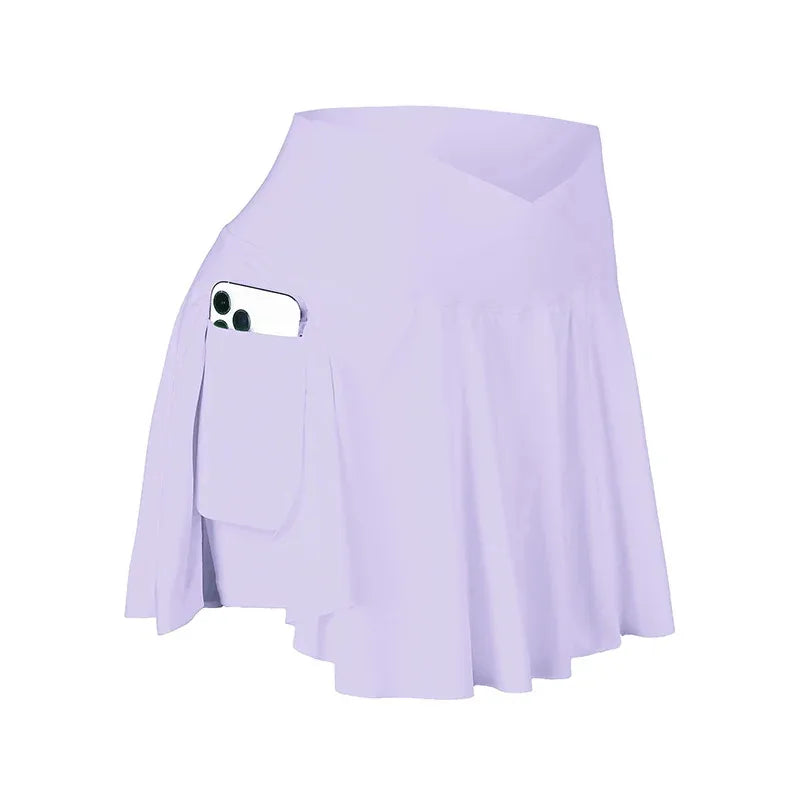 Women’s High Waist Tennis Skirt with Pockets – 2-in-1 Athletic Golf Skorts for Running, Workout & Streetwear