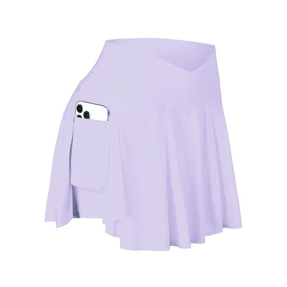 Women’s High Waist Tennis Skirt with Pockets – 2-in-1 Athletic Golf Skorts for Running, Workout & Streetwear