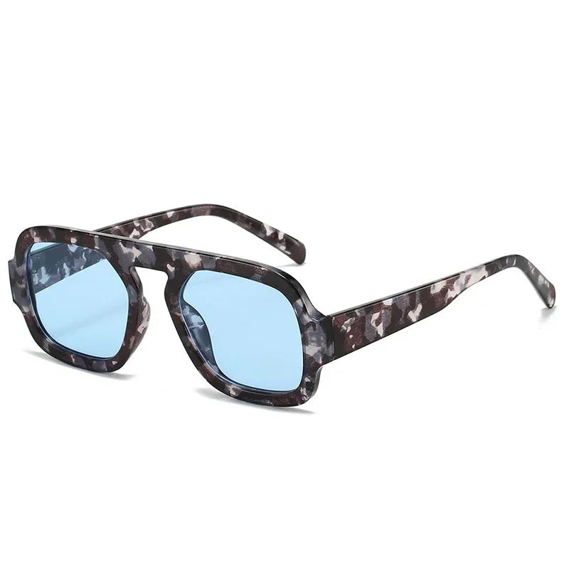 JNPCXI Retro Square Sunglasses – Fashion Gradient UV400 Shades for Men & Women, Punk Style