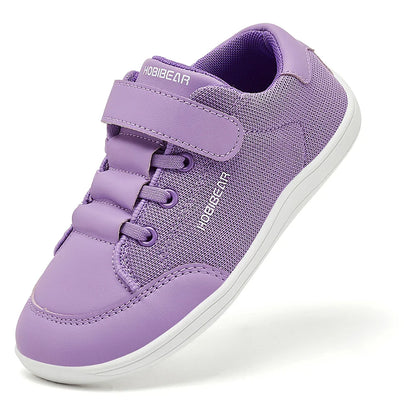 HOBIBEAR Kids Barefoot Shoes – Wide Toe Minimalist Sneakers for Boys & Girls, Lightweight Hook Loop, Mesh & Artificial Leather