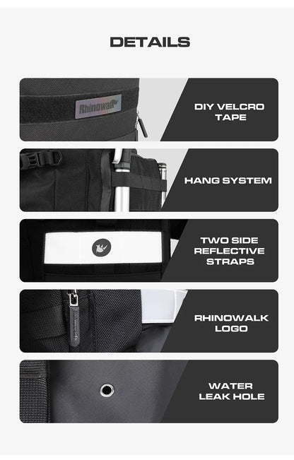 Rhinowalk Motorcycle Saddlebag 20L-30L – Universal Side Bag with Removable 100% Waterproof Inner Liner for Travel Motorbike Luggage