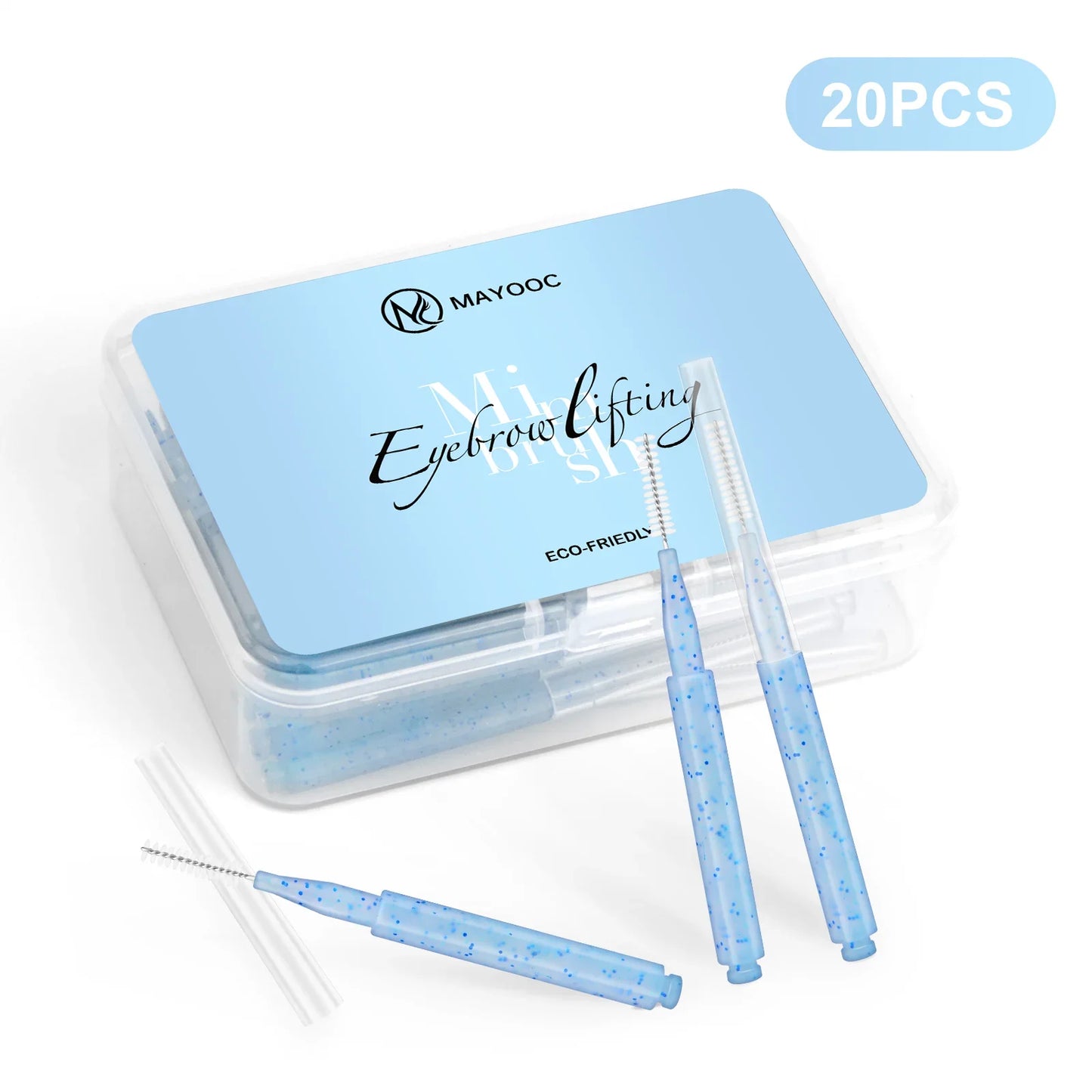 MAYOOC Mini Eyebrow Brush – Disposable Brow Lifting & Perm Brushes, Bendable Micro Eyelash Applicators Tools