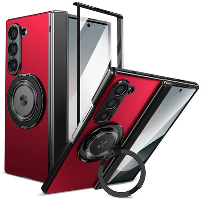 360° Rotating Magnetic Ring Case for Samsung Galaxy Z Fold 6/5/4/3 5G – Hinge Protection Phone Cover with Holder