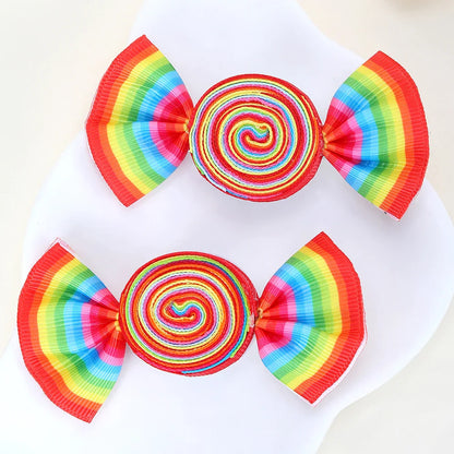 2-Piece Candy Bow Hair Clips – Sweet Strawberry & Heart Print Barrettes for Girls & Kids