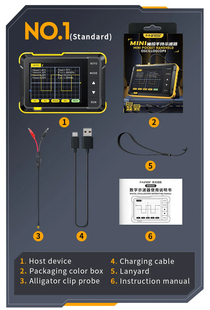 FNIRSI DSO510 DSO152 DSO153 Mini Handheld Digital Oscilloscope | 2-in-1, 48MS/s, 10MHz Bandwidth for Electronic Repair