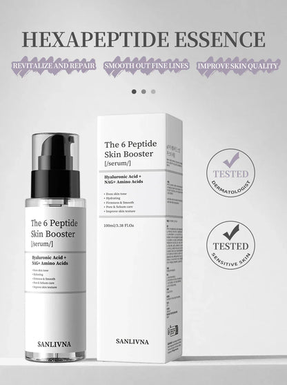 6 Peptide Essence Facial Skin Care Set — Collagen Anti-Aging, Brightening, Moisturizing & Nourishing Treatment