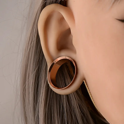 Doearko Stainless Steel Ear Gauges Round Tunnels Plugs Body Jewelry Expander for Women