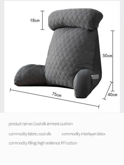 Triangle Reading Pillow – Cooling Latex Wedge Cushion, Removable & Washable Backrest for Sofa & Bed