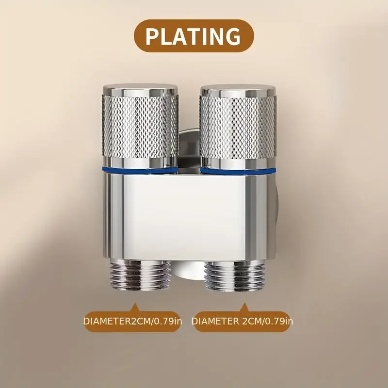 Stainless Steel Double Outlet Angle Valve – High-Flow Shower & Control Valve for Bathrooms & Washing Machines