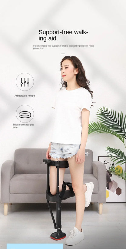Ergonomic Hands-Free Knee Crutch — Adjustable Adult Mobility Aid for Walking Support
