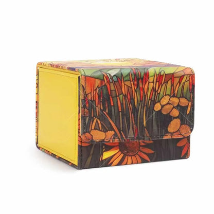 PU Leather Card Storage Box - 140+ Card Deck Holder Case for Game Card Collection & Organization