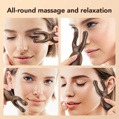 Wooden Gua Sha Facial Massage Tool – Sandalwood Face, Nose & Eye Acupressure Therapy Tool
