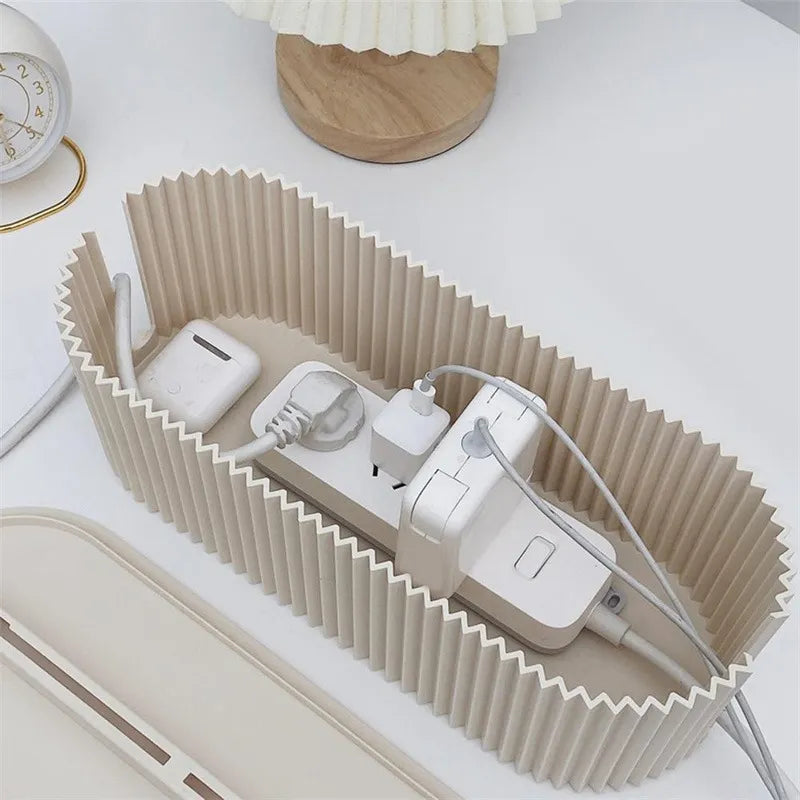 Nordic Plug Board Storage Box - Stylish Cable and Socket Organizer with Wireless WiFi Router Bracket