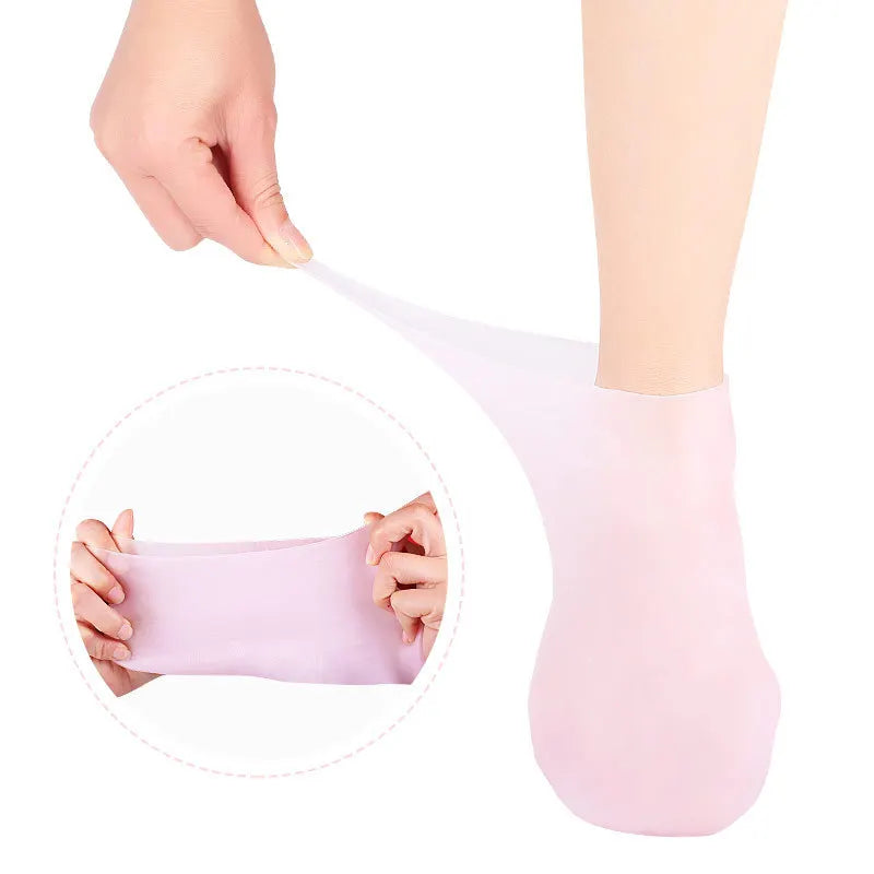 Moisturizing Exfoliating Silicone Socks for Dry Cracked Skin - Plantar Protection & Foot Care Elastic Socks