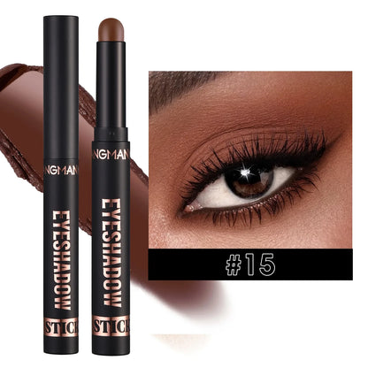 LANGMANNI 16-Color Pearl Waterproof Eyeshadow Stick – Long-Lasting Color & Face Highlight