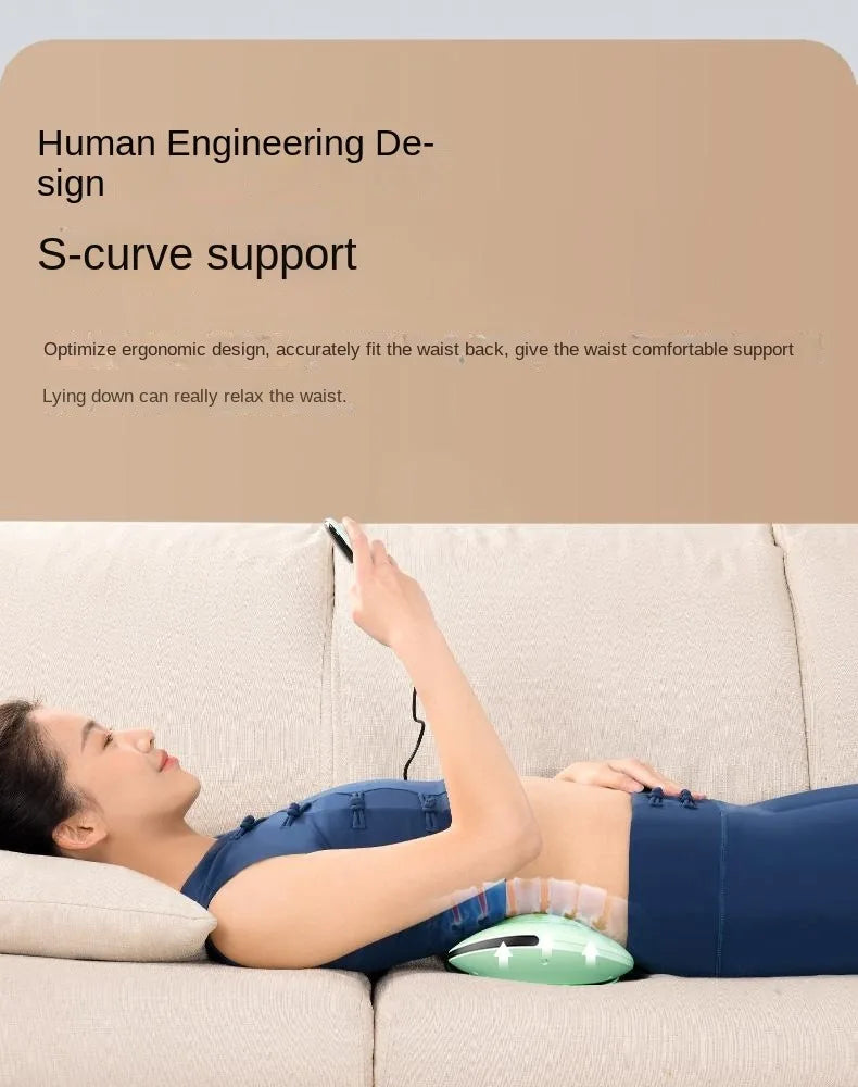 Electric Lumbar Traction Device Massager – Adjustable Intensity with Heat Function, Inflatable Back Stretcher