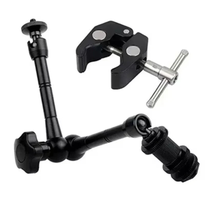 Super Clamp with 7"/11" Adjustable Magic Arm | Articulating Mount for Monitor, LED Light, DSLR Camera, Flash & LCD Video Gear