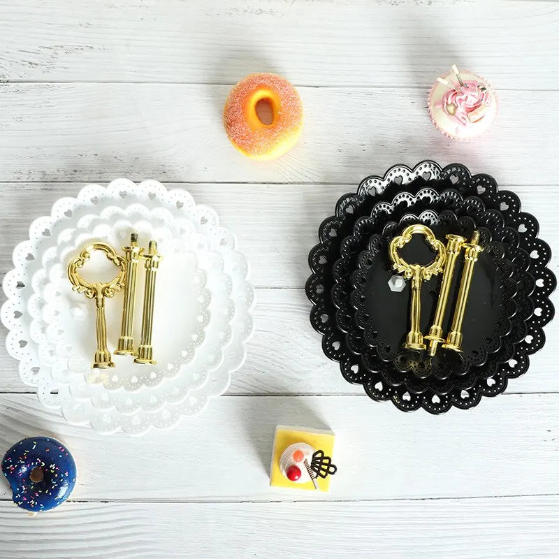 1PC European Style 3-Layer Dessert Stand - Elegant Plastic Fruit Tray and Cake Rack for Weddings, Parties, and Home Use