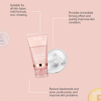 75g Collagen Night Peel-Off Mask – Moisturizing, Brightening & Firming Facial Mask for Hydrating, Smoothing & Skin Rejuvenation