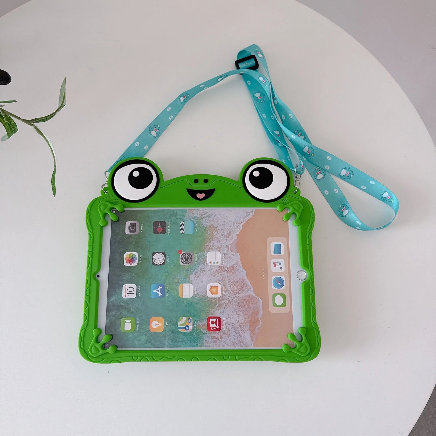 3D Cartoon Frog iPad Case - Soft Silicone Protective Cover with Stand