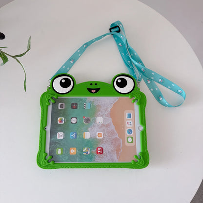 3D Cartoon Frog iPad Case - Soft Silicone Protective Cover with Stand