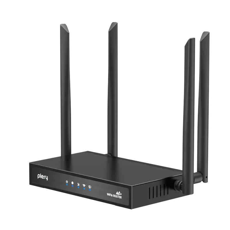 Plery WiFi6 4G LTE Router — 4G SIM Card WiFi Modem with 300Mbps, Antenna Booster for Home & Office
