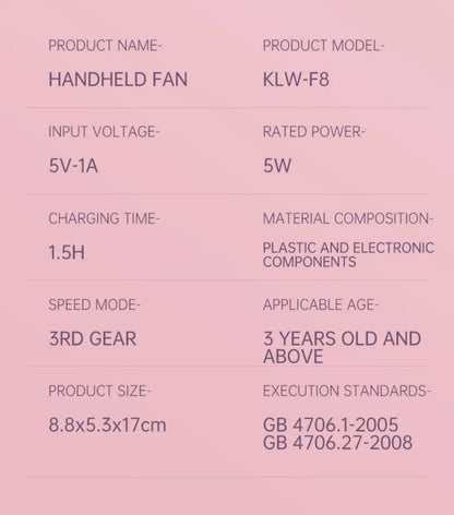 Portable Mini USB Fan – Handheld & Desktop Fan with Phone Holder, 3-Speed Adjustable Wind, Long Battery Life, Multi-Function Cooling Fan