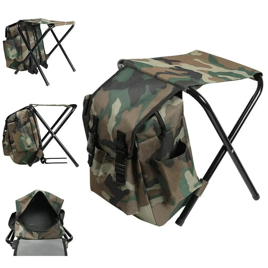 Camping Folding Chair – Lightweight Outdoor Fishing Stool, Portable Tourist Backpack Seat for Nature Hikes