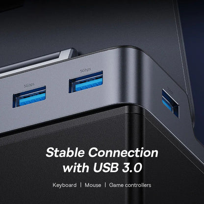 Baseus 6-in-1 USB-C Docking Station Hub — 4K HDMI, Gigabit Ethernet, USB 3.0 | Compatible with Steam Deck & Nintendo Switch