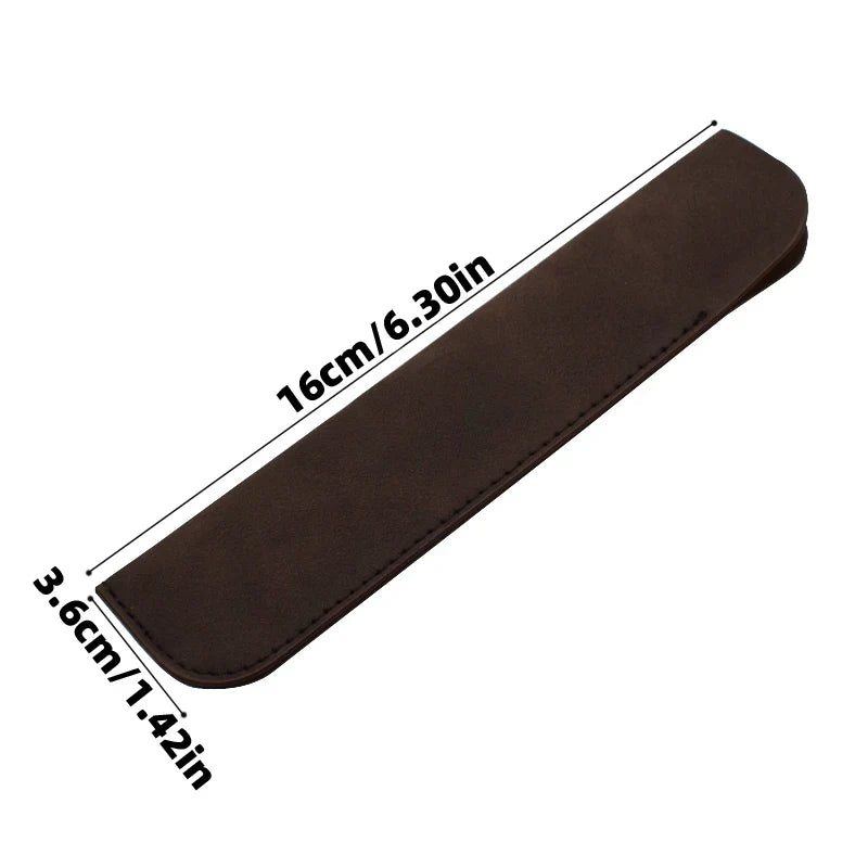 PU Leather Soft Pencil Case Holder: Single Pen Pencilcase for Office & School Supplies - Stationery Storage Bag, Gift Idea